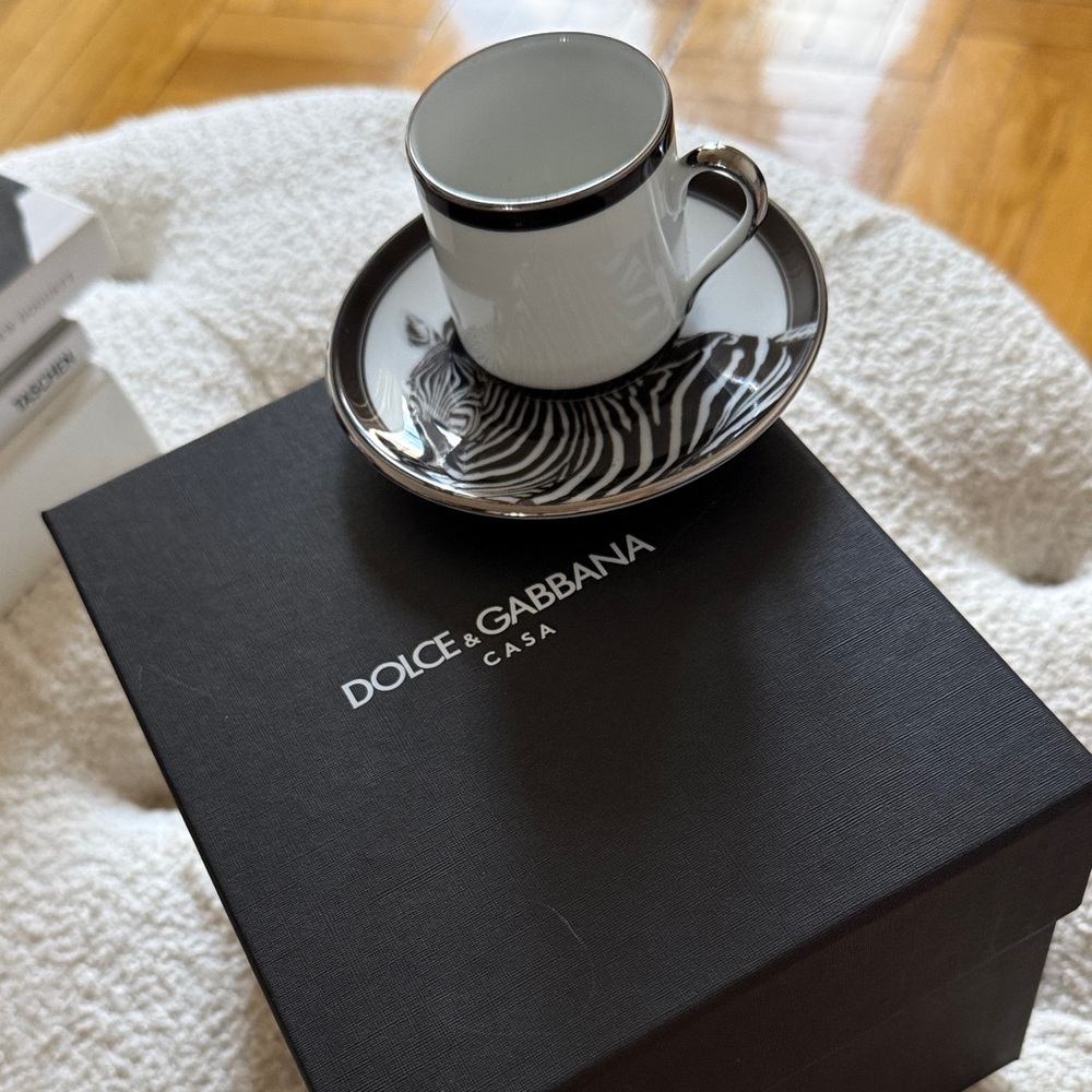 Dolce & Gabbana Black and White Zebra Cup and Saucer